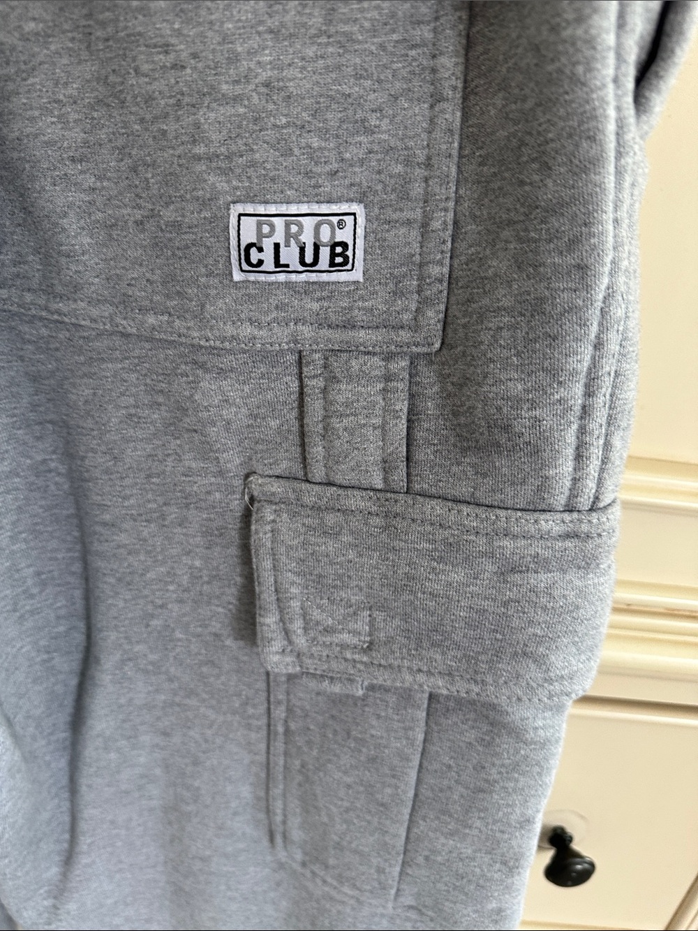 Pro Club Gray Cargo Jogger Sweatpants, size M - Picture 4 of 10